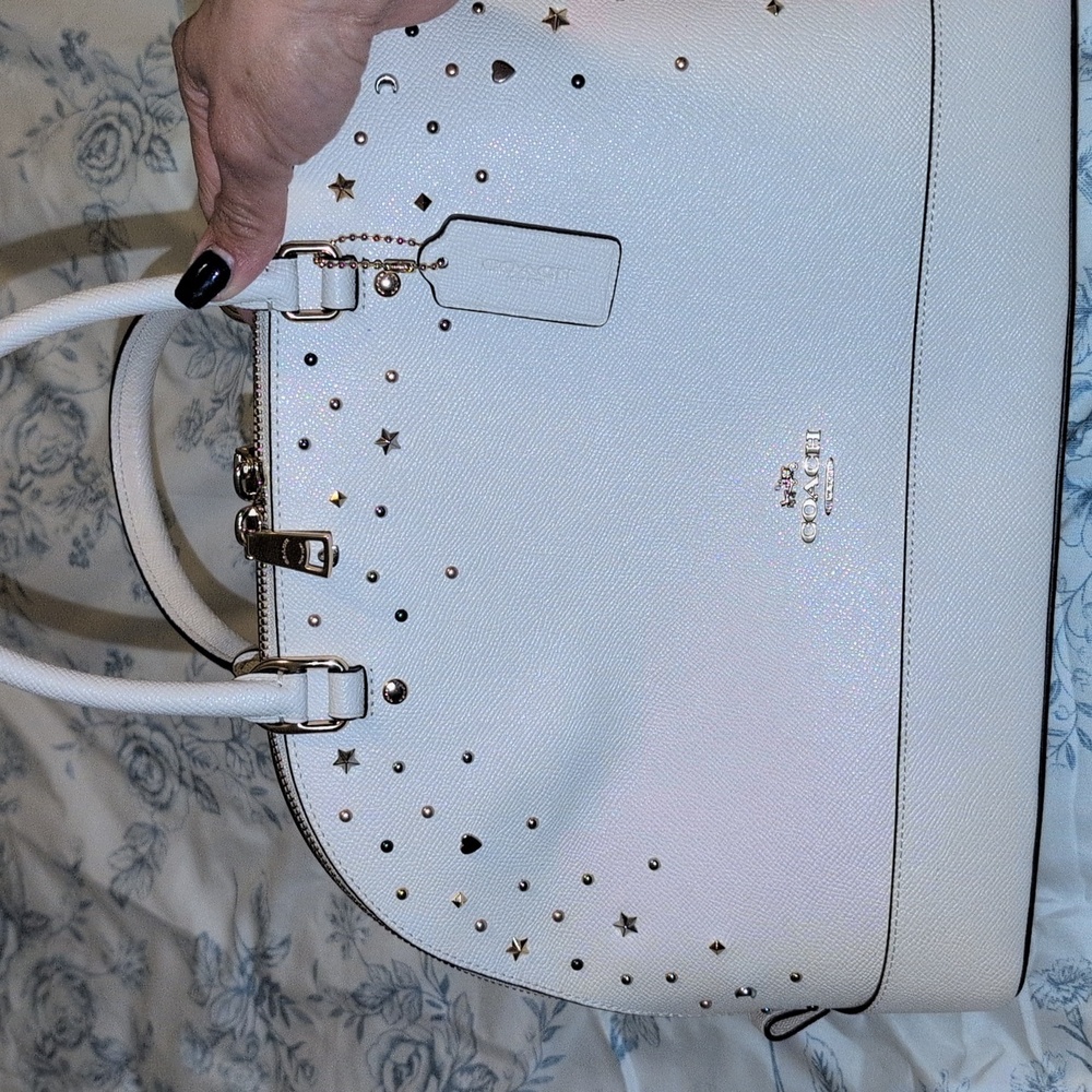 Coach Star-Studded Cream Satchel